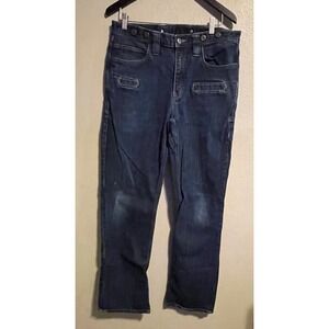 Atlas 46 Prison Blues Denim Jeans Mens‎ Dark Wash Button Fly Utility Pants